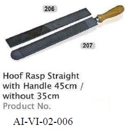 HOOF RASP STRAIGHT HANDLE 45 CM OR WITHOUT 35 CM